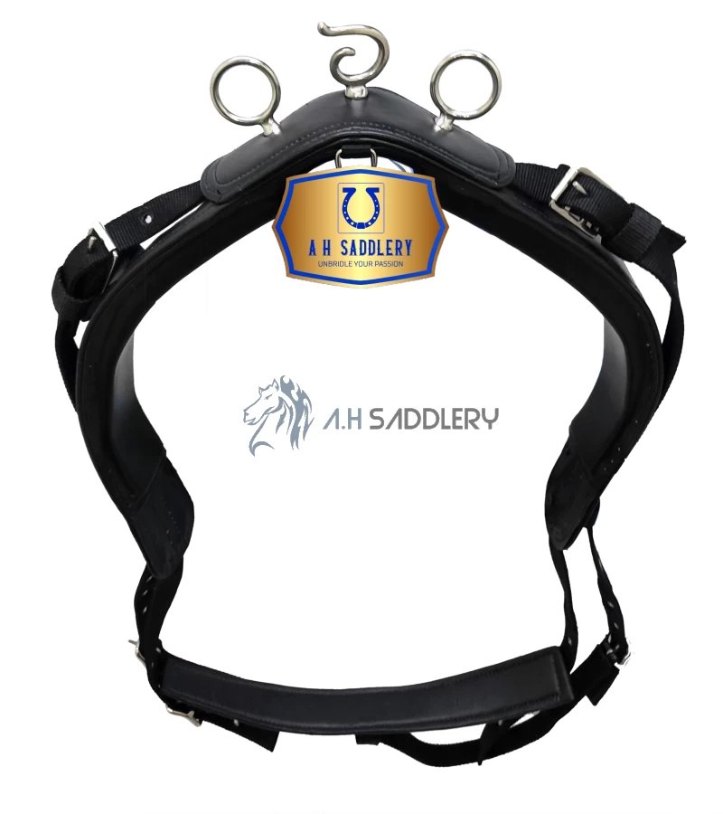Premium Nylon Horse Driving Harness with Stainless Steel Fittings and Padding - Show and Training Equestrian Gear